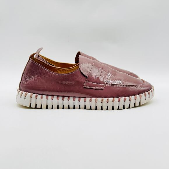 Ilse Jacobsen Shoes Womens 38 US 8 Pink Mauve Patent Leather Tulip Loafers - Picture 1 of 10